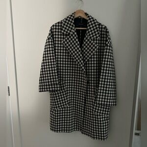 Oversized chic gingham checkered spring summer coat